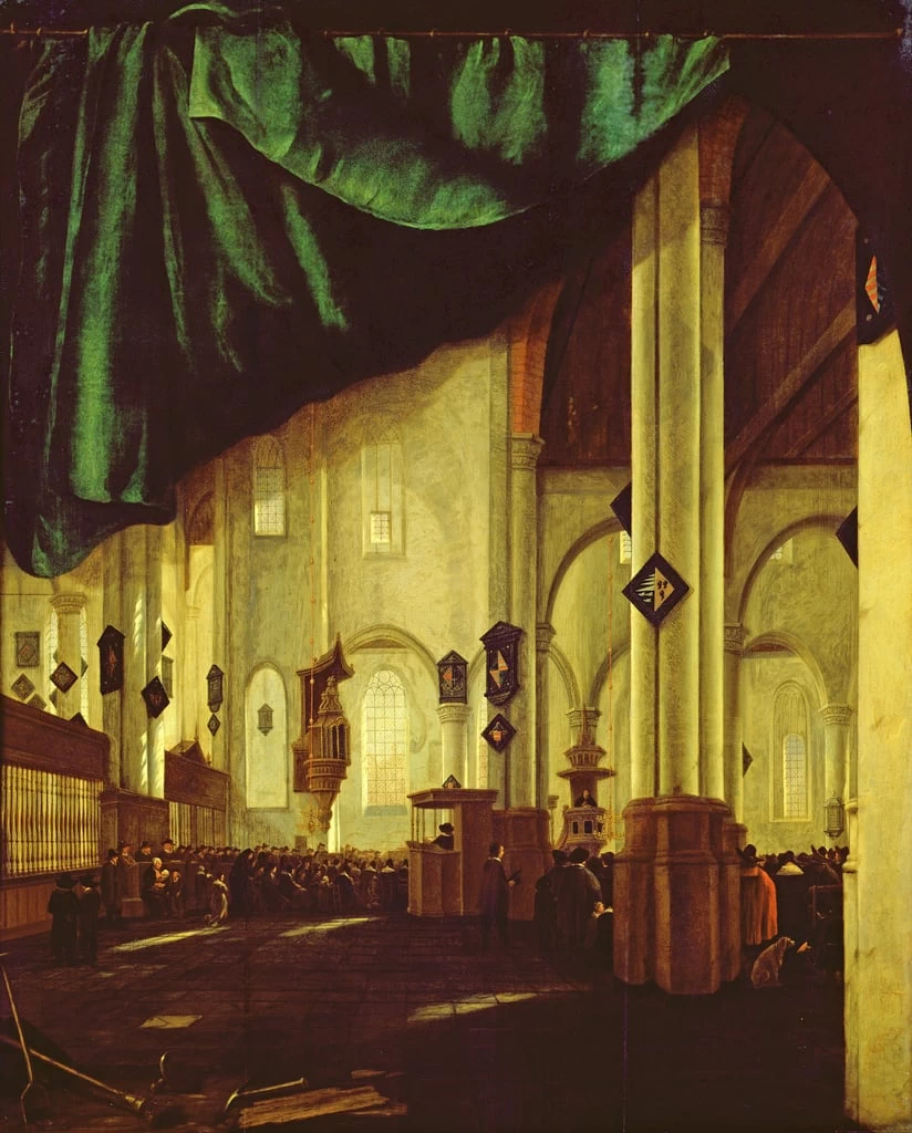 Interno della chiesa protestante di Delft - Musee des Beaux, Arts, Orleans